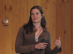 Natalie presenting to the Permaculture Hui, April 2015